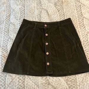 Olive green corduroy skirt